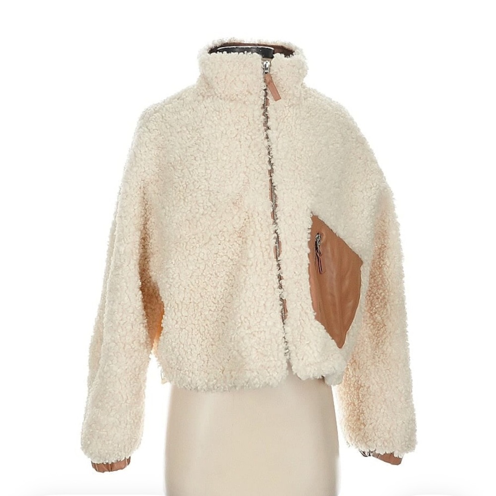 Blank NYC Women's Cream and Tan Teddy Jacket